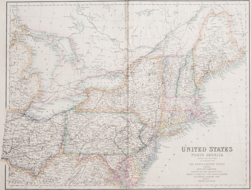 The United States, of North America northeaster states 1860